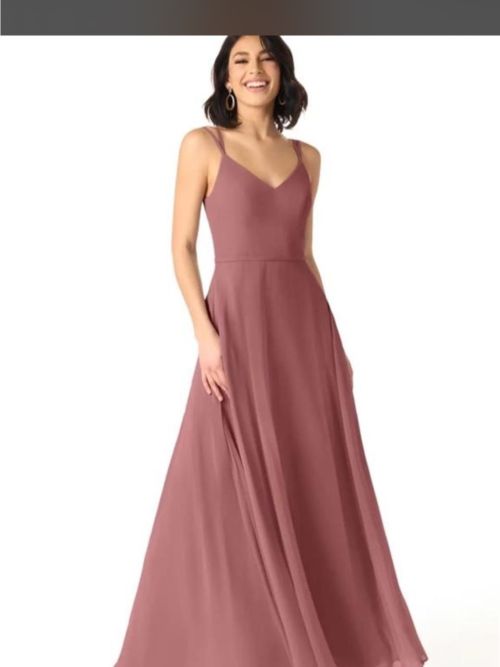 Azazie Dusty Rose Spaghetti-Strap A-Line Maxi Dress